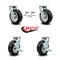 Service Caster 6 Inch Rubber on Aluminum Caster Set with Roller Bearings 2 Swivel Lock 2 Brake SCC-30CS620-RAR-BSL-2-TLB-2 - alternate 3